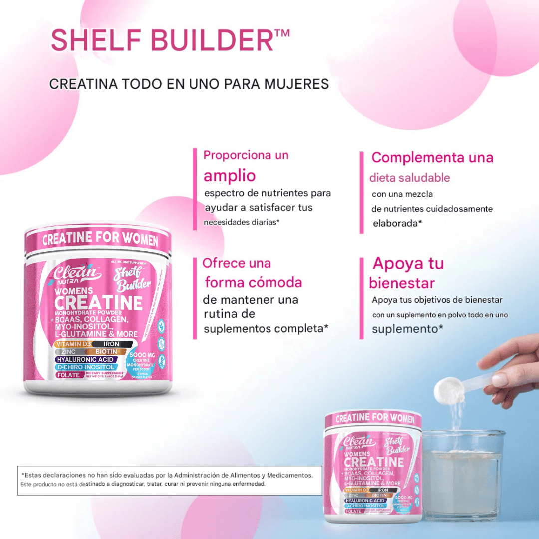 La formula diseñada para el cuerpo femenino - Creatine Shelf Builder