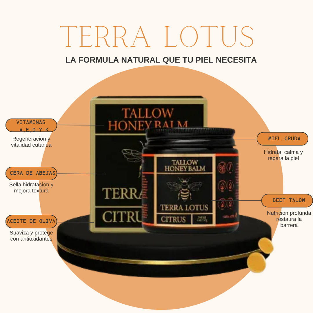 La formula ancestral para una piel suave, hidratada y luminosa - Terra Lotus Honey Balm